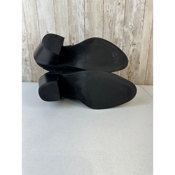 Banana Republic Womens Boots Size 8 Black Suede Side Zipper Slip On Ankle Bootie - Picture 9 of 12